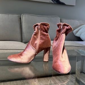 Pink velvet boots. Madden girl